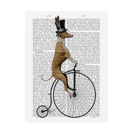 Fab Funky 'Greyhound On Black Penny Farthing Bike' Canvas Art,18x24